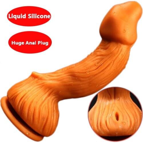 Super Huge Anal Plug Realistic Silicone Penis Butt Plug Anus Expansion Stimulator Prostate Massager Erotic Anal Sex Toys For Men