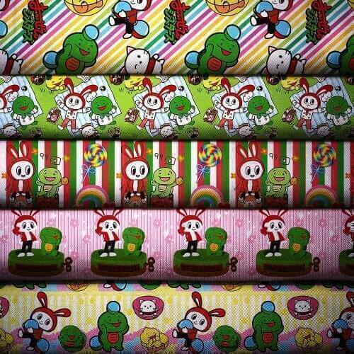 50cm*140cm Cartoon Printed Polyester Cotton Fabric Patchwork for Sewing Dress Cloth Making Puppet L17844
