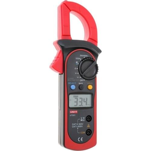 UNI-T UT201 Digital Clamp Meter DC AC Voltage AC Current Meter Auto Range Multimeter Resistance Diode test LCD Backlight