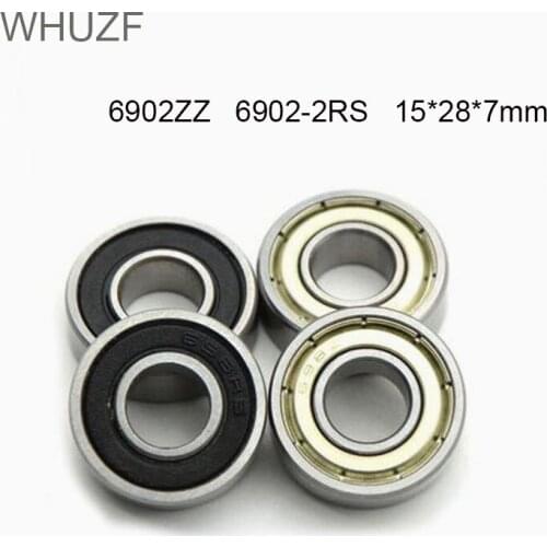WHUZF 6902-2RS 6902ZZ Bearings ABEC-1 (4/6PCS) 15x28x7 mm Metric Thin Section 6902 2RS Ball Bearings 6902 2Z 61902 RS ZZ 2RZ