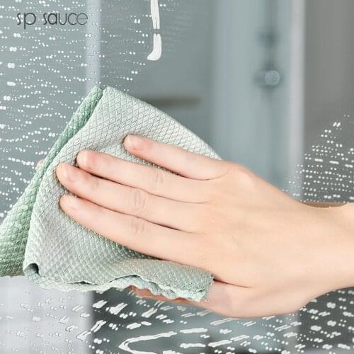 3pcs Japan Nonstick Oil Wiping Rags Super Absorbent Microfiber Cleaning Cloth Rag Kitchen Fish Scale Pattern Clean Towel