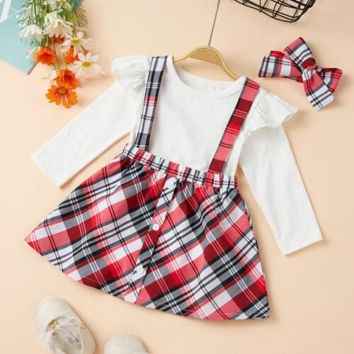 YOYOSHOW 2021New Readystock Autumn & Spring newborn baby set fashion clothes girl shirt set 0-18M toddler girl overalls suit