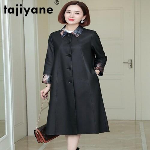 Leather Genuine Real Jacket Women Sheepskin Jackets Ladies Geniuin Leather Jackets Autumn X-long Fashion Slim Coat XU19SS-PY2607