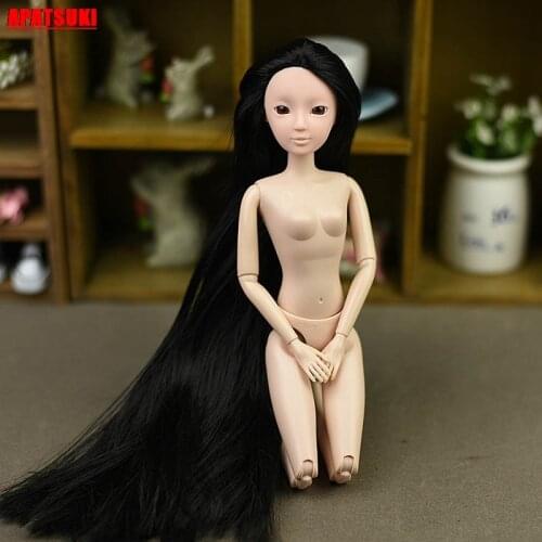 1PC 12 Movable Jointed BJD Doll Body For 11.5" BJD Dollhouse 1/6 Doll Head With Long Hair Nude Body Doll Accessories Kids Toy