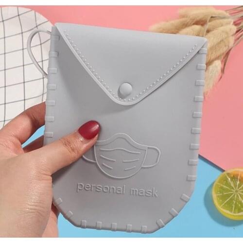 1pc Portable Foldable Silicone Disposable Face Cover Clip Storage Container Holder Face Cover Storage Bag Home Organization