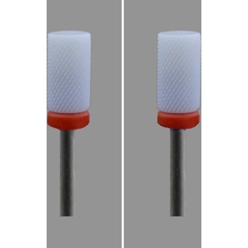 2pcs White Ceramic Nail Drill Bit - Small Barrel Bit F