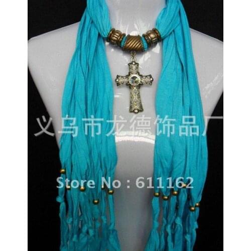 2018 blue colour EMSFreeShipping High Quality Scarf Jewelry Owl Pendant Scarves Necklaces Jewelry Colors Mixed Random 50pcs