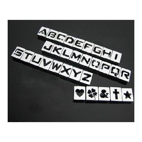 260pcs 8mm A-Z 8MM Hollow letters slide letters