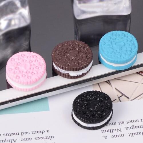 4Pcs Slime Charms Simulation Food Oreo Slime Accessories Beads Making Supplies With Drawstring Pouch For DIY Crafts Scrapbooki