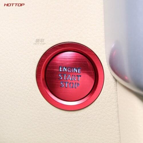 Aluminu Red Wire drawing Keyless Go Start Stop Engine Button Ignition Switch Decorative Ring For Toyota Highlander 2015-2020