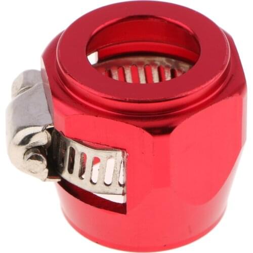 AN10 Red Fuel Hose Line End Cover Clamp Finisher Adapter Fitting Connectors
