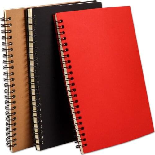 A5 50 Sheets Spiral Notebook Khaki Cover Lined Inner Page Notebook Notepad Office School Supply