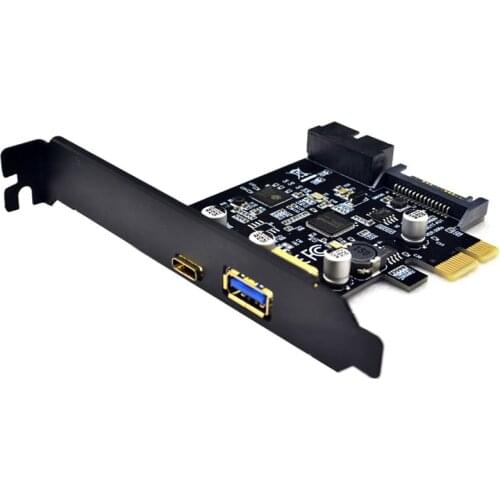 BTBcoin PCI-e to 4 Ports USB 3.1 GEN 1 (5Gbps)(USB Type-C +USB Type A w/ Internal 19Pin USB 3.0 Dual Port) PCI Express Card