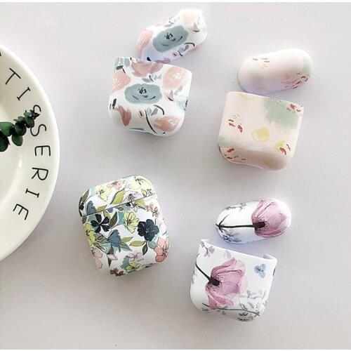 Art Flower Earphone Case for Airpods 2 1 Air Pods Cases Cute Luminous Vintage Floral Cover for AirPod Protector Shell Gift