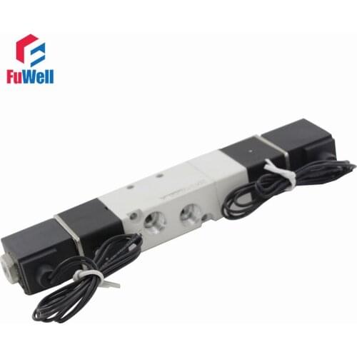 4V130-06 DC12V Solenoid Valve 5 Port 3 Position Pneumatic Control Valve PT1/8 Aluminum Alloy Air Valve