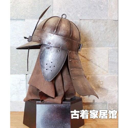 The European medieval armor Poland warrior retro helmet COS wearable bar / restaurant living room decoration