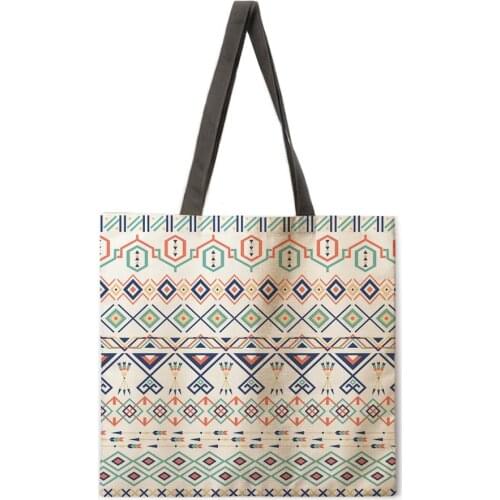 Ethnic style Ake purple tote bag linen fabric bag casual folding shopping bag outdoor beach bag daily handbag