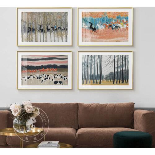 Nodic Famous Horses Canvas Painting Landscape Painting Pictures Modern Wall Pictures for Living Room Art Studio Home Decoration