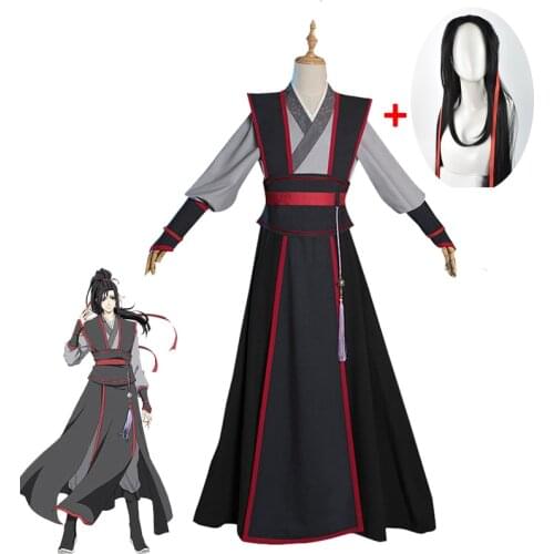 Wei Wuxian Cosplay Costume Anime Grand Demon Master Cultivation Cosplay Mo Dao Zu Shi Mens Suit Halloween Costume And Wig