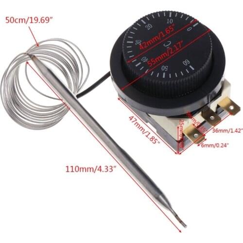 250V/380V 16A 0-60℃ Temperature Control Switch Capillary Thermostat Controlled 37MB