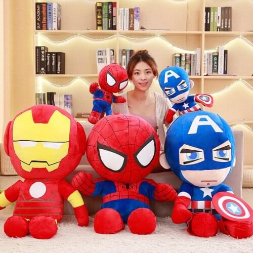Spiderman Plush Doll Toys Movie Dolls Marvel Avengers Soft Stuffed Disney Hero Captain America Iron Christmas Gifts For Kids