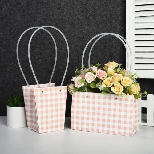 Portable Flower Box Waterproof Handbag Gift Box Packaging Wedding Portable Flower Basket Florist Storage Bag Supplies