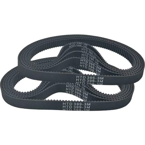Rubber Timing Belt 130-133 Teeth Perimeter 390-399mm HTD390-3M HTD393-3M HTD396-3M HTD399-3M Power Transmission Parts