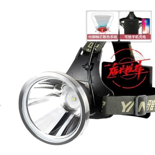 6S led headlight glare bright rechargeable lithium fishing head mounted flashlight lamp 21700
