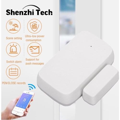 Tuya APP Smart Door and Window Closed Sensor ZigBee Detector Voice Remote Control Alert security alarm Home Security