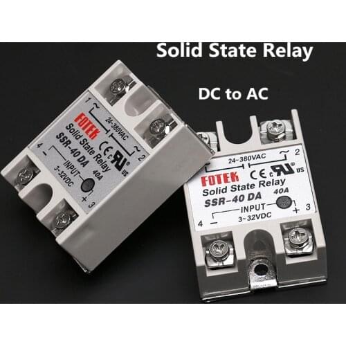 Solid State Relay DC control AC SSR 10DA 25DA 40DA SSR without plastic cover 3-32V DC TO 24-380V AC SSR