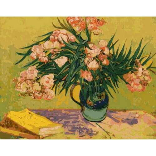 UnFrame picture oil painting by numbers wall decor diy painting on canvas for home decor 4050 Peach blossom