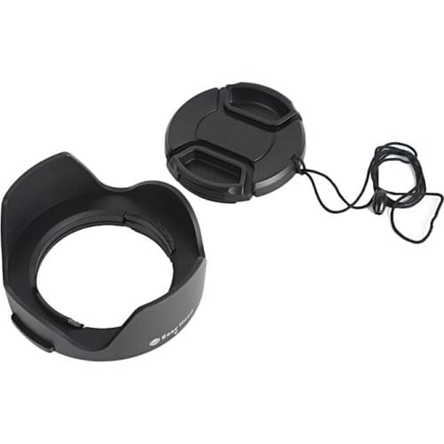 Universal Lens Hood +Lens Cap Set Size 52mm 55mm 58mm 62mm 67mm 72mm 77mm 82mm Suitable for Common Camera Models Drop Shipping
