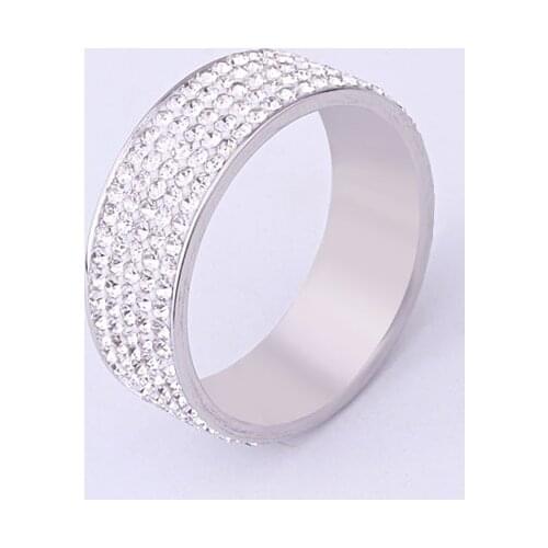 2021 Sale Fine Jewelry Jewelry Titanium steel full crystal ring female Crystal from Swarovskis Fashion romantic ring For Women