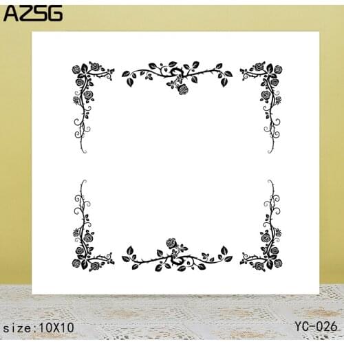 ZhuoAng Flower frame Clear Stamps For DIY Scrapbooking/Card Making Decorative Silicon Stamp Crafts