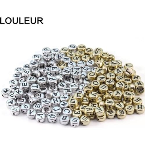 100pcs/lot 6/7mm Acrylic Loose Spacer Beads Letter Bead Square/Round Alphabet Beads For Jewelry Making DIY Handmade Accessories