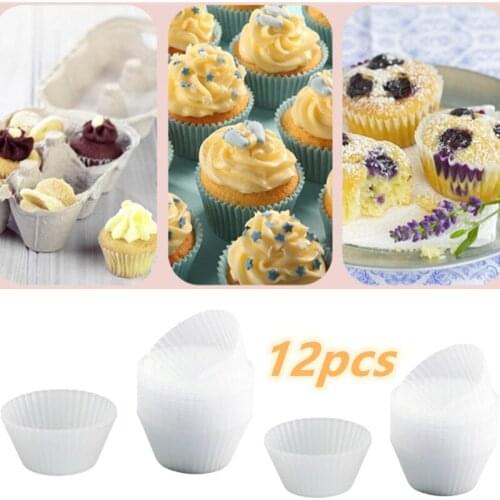 12Pcs/set Silicone Muffin Cup Cake Mold Oven Microwave Round Baking Cup Kitchen Accessories Cake Tool Bakeware Pastry Supplies
