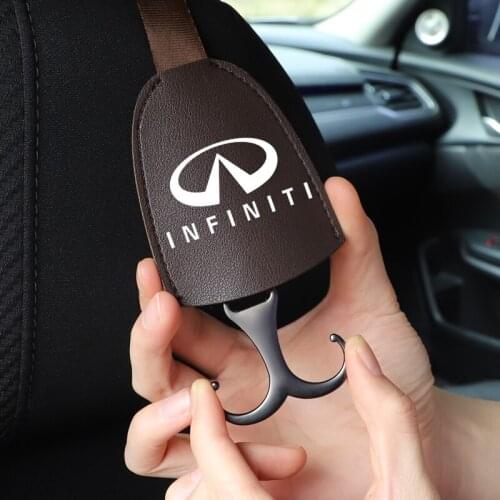 2Pcs PU Leather Car Seat Back Hooks Universal Interior Accessories For Infiniti QX30 QX50 QX60 QX70 QX80 Q50 Q50L Q60 Q70L ESQ