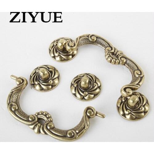 2PCS/Lot Free Shipping Drawer Handle Cabinet Door Handle Small Antique European Zinc Alloy Double Handle Cabinet Handle
