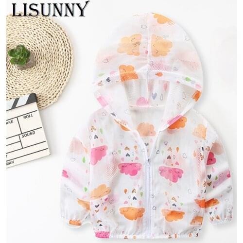 2021 Summer Childrens Hooded Sunscreen Clothing Baby Outdoor Sunscreen Coat Kids Breathable Cartoon Boys Girls Jacket 2-8y