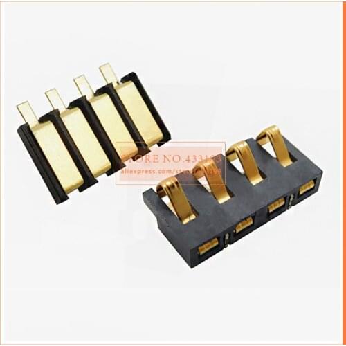 4pin 2.5 mm Pitch Spring Compression Contact Female Male Connector Surface Mount Battery Connectors Reflow Solder PCB