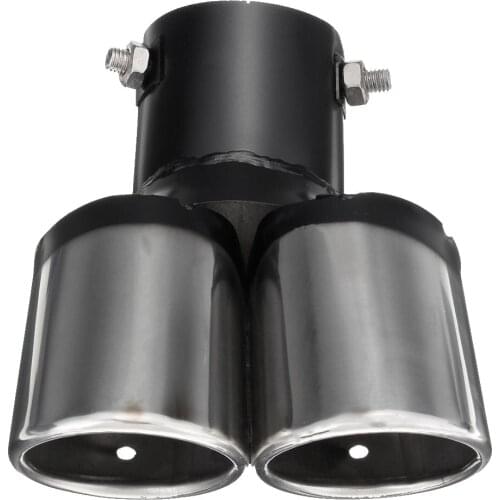 CAR REAR CURVED GUAL EXHUAST MUFFLER PIPE TRIM TIPS CHROME TAIL DURABLE