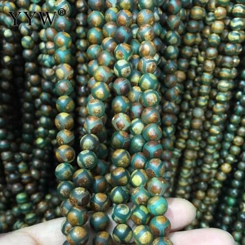 Natural Tibetan Dzi Beads Green Eyes Agates Stone Round Loose Beads For DIY Jewelry Making 6mm 8mm 10mm 12mm