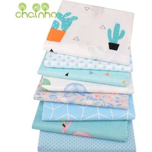 Chainho,Printed Twill Cotton Fabric,DIY Sewing&Quilting For Baby&Childrens Bedding Material,Green Cartoon,100x160cm or 40x50cm