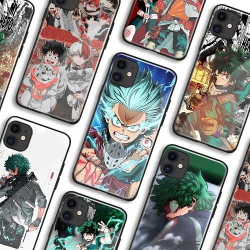 BNHA My Hero Academia Izuku Deku Manga Phone Cases For iPhone 11 12 Mini Pro XS Max 6s X XR 6 7 8 Plus SE Soft TPU Glass Cover
