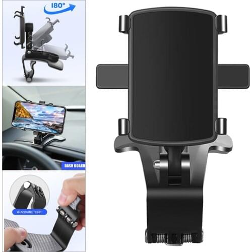 Car Phone Holder 360 Degrees Stand Phone Holder Universal Smartphone Holder Car Mobile Phone Holder Dashboard Bracket GPS Mount