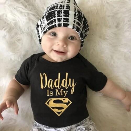 Baby Romper Onesies Newborn Baby Boys Girls Clothes Daddy Is My Hero Funny Print Infant Baby Jumpsuit Cute Casual Baby Sleepwear