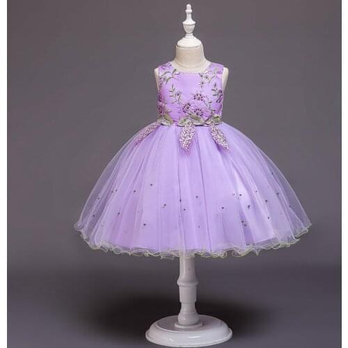 2019 New Flower Girl Dress Childrens Princess Skirt Flower Child Net Yarn Dress 2-12 Year Old Childrens Day Performing Costume
