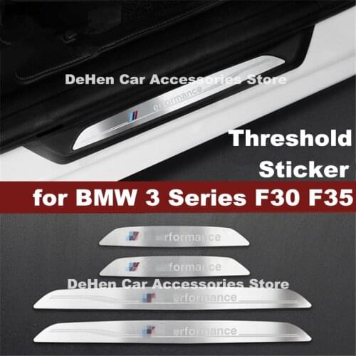 For BMW 3 Series F30 F35 Threshold Sticker Door Sill Sticker M Logo Welcome Pedal External Refit Interior Decoration Strip AL