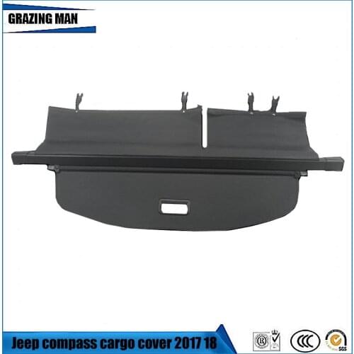 For Jeep Compass 2017 2018 Nylon Polyester Rear Trunk Cargo Cover Security Shield Screen shade High Qualit Car Accessories