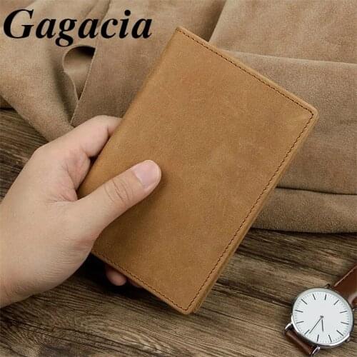 Gagacia Mens Genuine Leather Passport Cover Man Retro Multi Card Wallet New RFID Shielding Function Luxury Coin Purse For Man